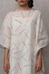 Banana Labs Multi Color Cotton Sprinkle Asymmetric Neck Print Kaftan With Stole Online at Aza Fashions Banana Labs_Multi Color Cotton Sprinkle Asymmetric Neck Print Kaftan With Stole _Online_at_Aza_Fashions