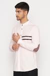 Lacquer Embassy_Pink 100% Cotton Solid Whilson Shirt  _Online_at_Aza_Fashions