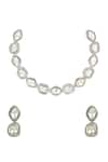 Buy_Ishhaara_Silver Plated Crystals Kundan Stone Embellished Choker Set _Online_at_Aza_Fashions