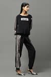 Buy_AK-OK_Black Crepe Abstract Pattern Boat Sleeve Sweatshirt And Joggers Set  _Online_at_Aza_Fashions