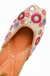 Miar Designs_Pink Embroidered Valerie Floral Juttis _Online_at_Aza_Fashions