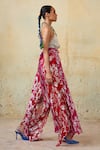 Style Junkiie_Pink Georgette Embroidery Double Split Floral Vine Pattern Skirt _Online_at_Aza_Fashions