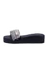 Adorn My Wish_Black Embellished Open Toe Platform Heels _Online_at_Aza_Fashions