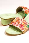 Soleart_Green Hand Embroidered - Floral Motifs Fiesta Heels _Online_at_Aza_Fashions