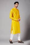 Hilo Design Yellow Cotton, Lycra Solid Full Sleeve Kurta Set Online at Aza Fashions Hilo Design_Yellow Cotton, Lycra Solid Full Sleeve Kurta Set _Online_at_Aza_Fashions