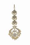 Ishhaara_Gold Plated Pearl Embellished Maangtikka _Online_at_Aza_Fashions