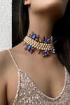 The Jewel Factor_Purple Crystal Embellished Choker _Online_at_Aza_Fashions