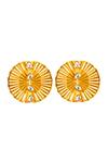Ishhaara_Gold Plated Embroidery Wave Embellished Earrings _Online_at_Aza_Fashions