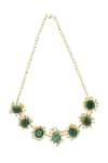 Ishhaara_Gold Plated Stones Solar Quartz Necklace _Online_at_Aza_Fashions