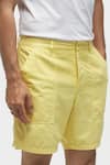 Terra Luna_Yellow 100% Organic Handloom Oxford Cotton Solid Scout Shorts _Online_at_Aza_Fashions