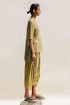 Urvashi Kaur_Yellow Handspun Jamdani Cotton Silk Woven Geometric Quotient Salwar _Online_at_Aza_Fashions