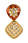 Buy_Ishhaara_Gold Plated Stones Oval Shaped Earrings _Online_at_Aza_Fashions