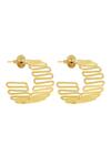 Ishhaara Gold Plated Zig Zag Pattern Hoops Online at Aza Fashions Ishhaara_Gold Plated Zig Zag Pattern Hoops _Online_at_Aza_Fashions