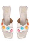 Kaltheos_White Embellished Luna Strappy Block Heel Sandals _Online_at_Aza_Fashions