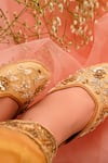 Jutti Express_Beige Embroidered Masakali Sequin Juttis _Online_at_Aza_Fashions