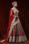 Shikhar Sharma Red Silk, Net, Chanderi Beads, Tassels, Ruh Gulab Gota Bridal Lehenga Set Online at Aza Fashions Shikhar Sharma_Red Silk, Net, Chanderi Beads, Tassels, Ruh Gulab Gota Bridal Lehenga Set _Online_at_Aza_Fashions