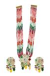Ishhaara_Multi Color Stones Navaratna Embellished Necklace Set _Online_at_Aza_Fashions