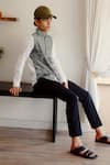 Lacquer Embassy_Green Cotton Lyon Abstract Print Shirt _Online_at_Aza_Fashions