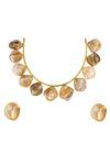 Ishhaara Gold Plated Pearls Marble Effect Choker Necklace Set Online at Aza Fashions Ishhaara_Gold Plated Pearls Marble Effect Choker Necklace Set _Online_at_Aza_Fashions