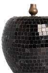 H2h_Black Paper Mache And Mirror Apple Motley Table Decor_Online_at_Aza_Fashions
