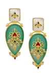 Zariin Green Crystals, Stones Onyx Embellished Earrings Online at Aza Fashions Zariin_Green Crystals, Stones Onyx Embellished Earrings _Online_at_Aza_Fashions