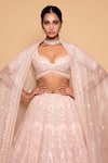 Pallavi Poddar_Pink Organza Sequins, Pearls, Beads, Khusrang Embroidered Bridal Lehenga Set _Online_at_Aza_Fashions
