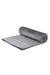 H2H_Grey Velvet Slate Royal Bedcover Set_Online_at_Aza_Fashions