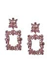 The Jewel Factor_Peach Crystal Petal Shaped Earrings _Online_at_Aza_Fashions