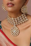 Swabhimann_Gold Plated Diamonds, Stones Kundan Embellished Choker Set _Online_at_Aza_Fashions