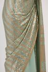 Buy_Nakul Sen_Blue Chiffon Sequin Embroidered Saree With Blouse _Online_at_Aza_Fashions