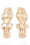 Kaltheos_Gold Plain Maureen Metallic Ruffle Strap Block Heels _Online_at_Aza_Fashions