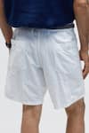 Terra Luna_White 100% Organic Handloom Oxford Cotton Solid Scout Shorts _Online_at_Aza_Fashions