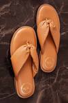 Myra_Brown Plain Balloon Split Toe Flats_Online_at_Aza_Fashions