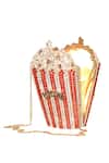 Crystal Craft_Red Embellished Popcorn Crystal Clutch_Online_at_Aza_Fashions