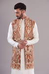 Kasbah_Multi Color Georgette, Cotton Embroidery Floral Kalamkari Work Long Open Shrug _Online_at_Aza_Fashions