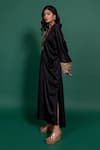 Varun Bahl_Black Armani Satin And Modal Muslin Hand Embroidered Patchwork Kaftan  _Online_at_Aza_Fashions