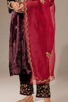 Anantaa by Roohi_Pink Organza Embroidered Floral Dupatta _Online_at_Aza_Fashions