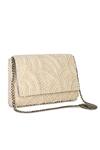 The Purple Sack_White Embroidery Pearl Clutch _Online_at_Aza_Fashions