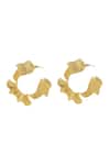 Ishhaara_Gold Plated Wave Shaped Hoops _Online_at_Aza_Fashions