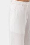 Genes Lecoanet Hemant_White Plain Flared Trouser _Online_at_Aza_Fashions
