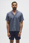 Terra Luna_White 100% Organic Handloom Cotton Moon Pattern Shirt _Online_at_Aza_Fashions