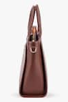 Tan & Loom_Brown Textured Genuine Leather Handbag _Online_at_Aza_Fashions