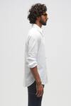 Terra Luna_White 100% Organic Handloom Cotton Soft Collar Shirt _Online_at_Aza_Fashions
