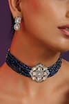 Buy_SWABHIMANN_Blue Polki Embellished Choker Set _Online_at_Aza_Fashions