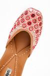 Miar Designs_Pink Sequin Coin Sasha Checkered Embroidered Juttis _Online_at_Aza_Fashions