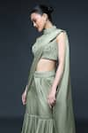 Buy_Sanjev Marwaaha_Green Vish Silk Embellished Beads Sharara Pant Saree With Embroidered Blouse _Online_at_Aza_Fashions