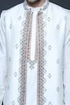 Buy_Sanjev Marwaaha_Ivory Cotton Silk Hand Embroidered Sequin Geometric Bundi Kurta Set _Online_at_Aza_Fashions