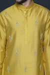 Buy_Sanjev Marwaaha_Yellow Cotton Silk Embroidered Cut Dana And Thread Work Butti Pattern Kurta Set _Online_at_Aza_Fashions