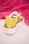 Around Always_Yellow Lyra Thread Embroidered Sneakers _Online_at_Aza_Fashions