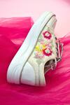 AROUND ALWAYS_White Embroidered Pandora Sneakers _Online_at_Aza_Fashions
